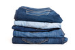 © Nana_studio - Jeans trousers stack on white background