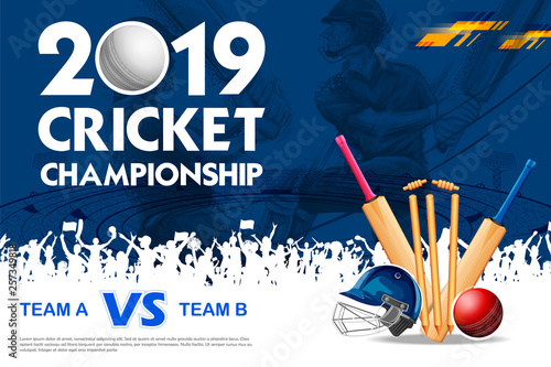 Cuadros en Lienzo Batsman playing cricket championship sports 2019