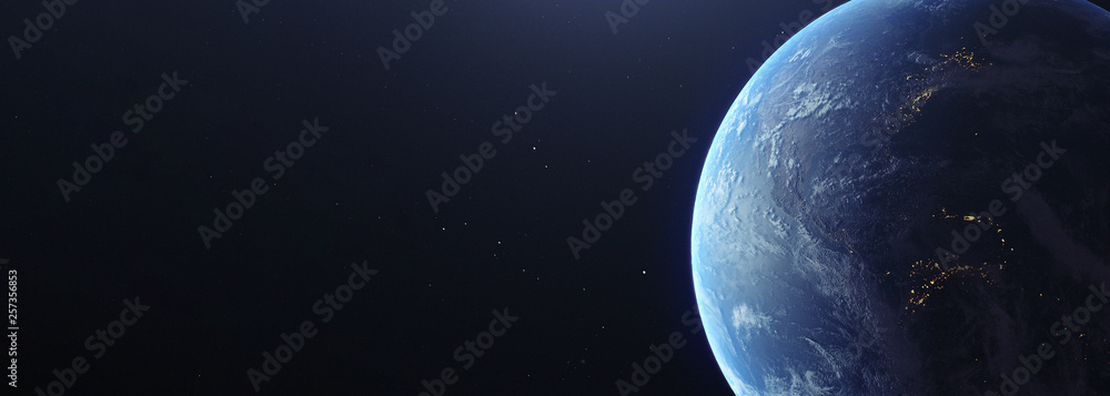 Photorealistic earth from space - obrazy, fototapety, plakaty 