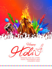 Poster - colorful promotional background for Festival of Colors celebration with message in Hindi Holi Hain meaning Its Holi