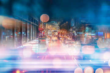 Abstract bokeh city light background