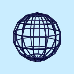 Wall Mural - Abstract sphere wireframe. Vector illustration.