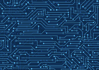 Circuit board, technology background. Blue vector background illustration for web, decor, graphic design