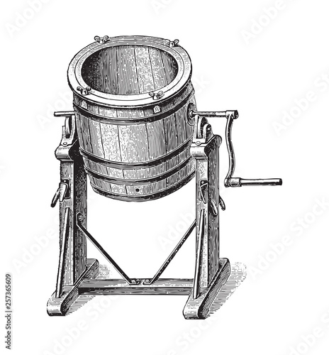 Cuadros en Lienzo Butter barrel / vintage illustration from Meyers Konversations-Lexikon 1897