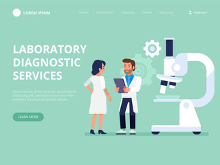 Wall Mural - Laboratory diagnostic services. Medical tools. Colored vector illustration