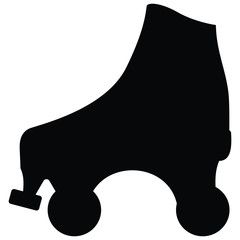 A black and white vector silhouette of a rollerblade