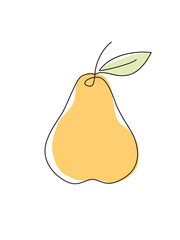 Wall Mural - pear Line Icon On White Background