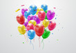 Happy Birthday balloons Colorful celebration background with confetti. - Vector