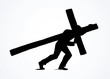 Men carry the cross. Vector drawing