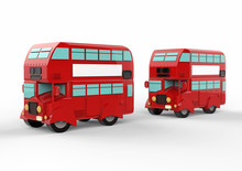 Fashion London Doubledecker Red Bus. 3d Render