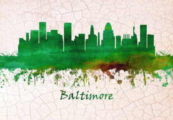 Wall Mural - Baltimore Maryland skyline