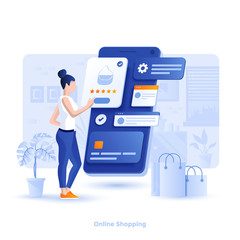 Wall Mural - flat color modern illustration design - online shopping