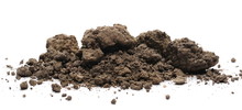 Dirt, Soil With Chunks Isolated On White Background