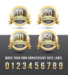 Gold vector ANNIVERSARY labels