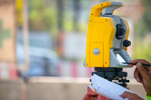 Theodolite In Construction,Land Surveying And Construction Equipment, Survey Equipment In Construction