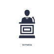 witness icon on white background. Simple element illustration from law and justice concept.