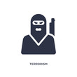 terrorism icon on white background. Simple element illustration from law and justice concept.
