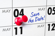 Wall Calendar With A Red Pin - May 04