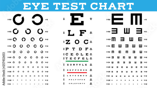 Fotografía Eye Test Chart Set Vector