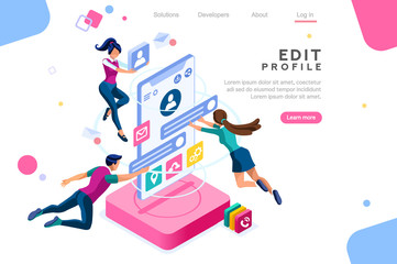 Wall Mural - workspace for workers, interface to build ideas, create mobile profile or customer analysis. office 