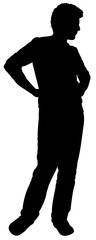 a young man body silhouette vector