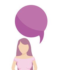 Poster - young woman with speech bubble