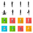 © pandavector - Vector illustration of posture and mood icon. Set of posture and female vector icon for stock.