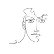 © yuliana_s - Continuous one line drawing. Abstract portrait of young man in minimalistic modern style