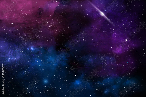 Abstract composition on the topic of cosmos of nebulous textures, lights and gra Poster Mural XXL