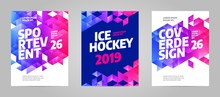 Layout Poster Template Design For Sport Event, Tournament, Championship Or Ice Hockey. Slovakia 2019.