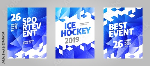 Cuadros en Lienzo Layout poster template design for sport event, tournament, championship or ice hockey