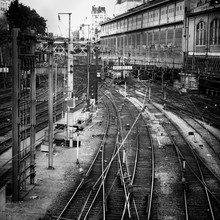 Empty Railway Tracks Entering In To Gare Saint-Lazare Railway Station