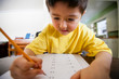 © Cavan Images - Close-up of boy doing homework