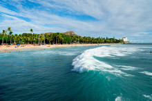 Panoramic View Of Waikiki Beach In Honolulu