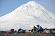 © Cavan Images - Skiers gear up on the beach of Augustine Island in Cook Inlet