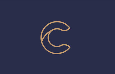 brown blue alphabet letter C logo company icon design