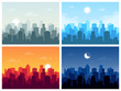 © Oleksandr - Set of city skyline vector illustration in flat style.