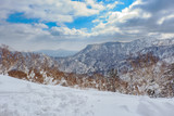 Fototapeta Nowy Jork - Beautiful view from snow covered moutain at Sapporo Kokusai, Japan.