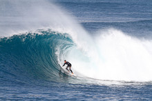 Surfer Riding Perfect Wave, Fuerteventura, Canary Islands