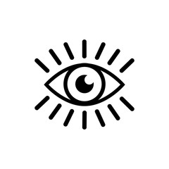 Eye with eyelashes icon. Look and Vision icon. Eye vector icon