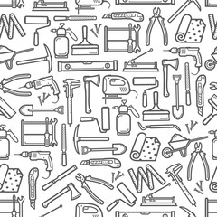 Wall Mural - Repair and DIY construction work tools pattern