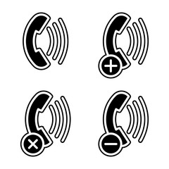 set of phone call handset icon. Element of phone for mobile concept and web apps icon. Glyph, flat icon for website design and development, app development