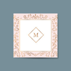 Canvas Print - Initialed gold frame background