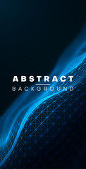 Wall Mural - Abstract banner with blue digital network texture.