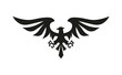 Vector black eagle symbol on white background.