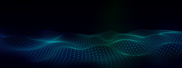 Wall Mural - abstract light wave data digital technology graphic background