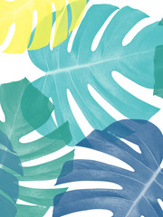 Wall Mural - monstera color abstract fabric background
