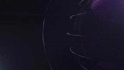 Wall Mural - abstract sphere. cropped sphere. connected violet dots with lines. globalization interface. planet i
