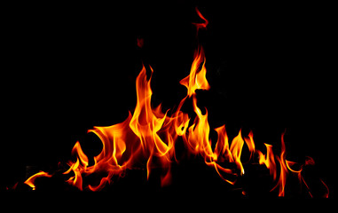 Flame of fire on a black background