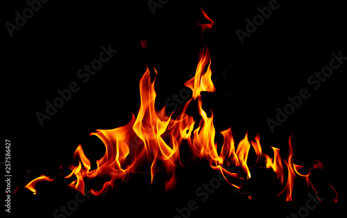 Photographie Flame of fire on a black background